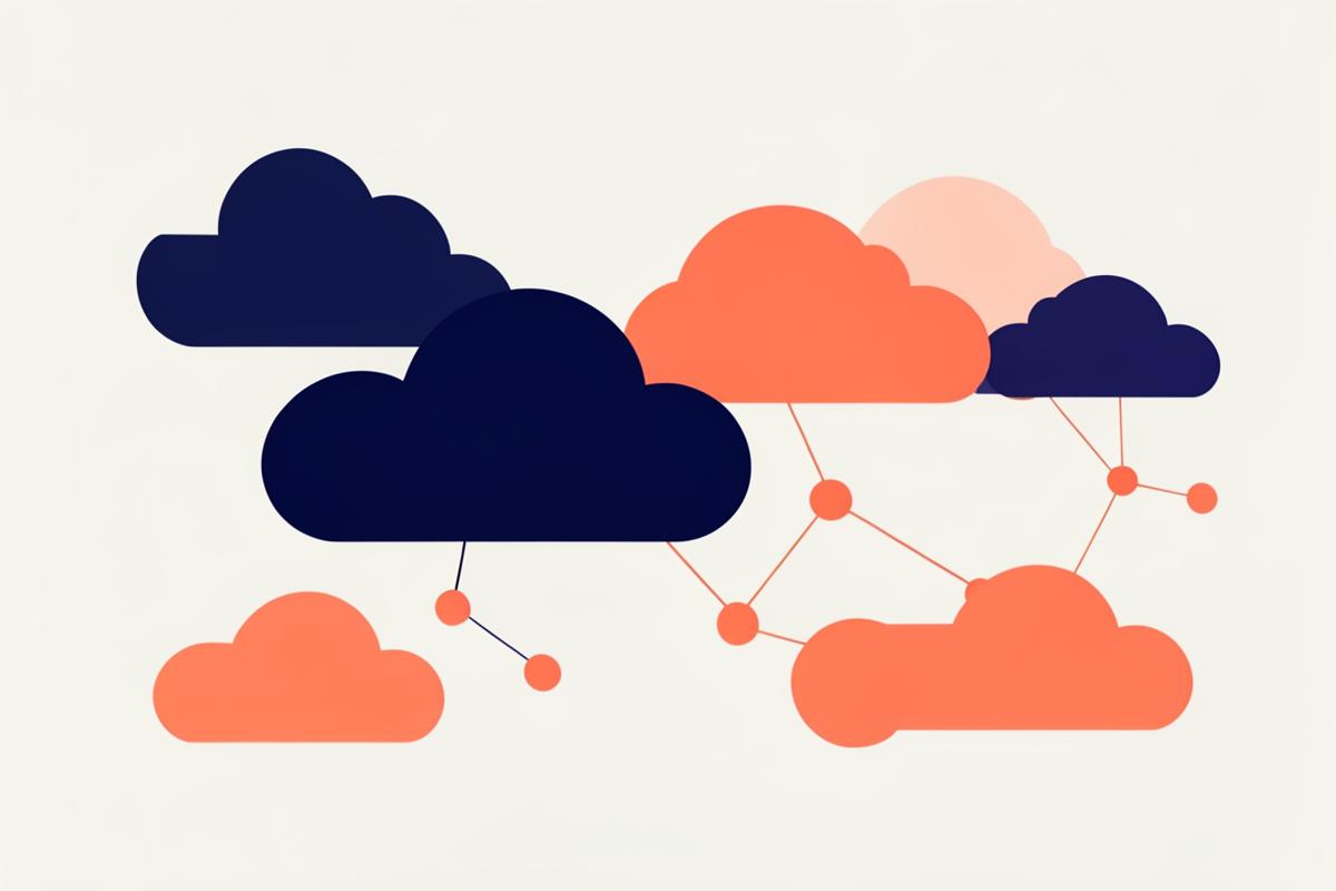 Abstract illustration of connected cloud shapes