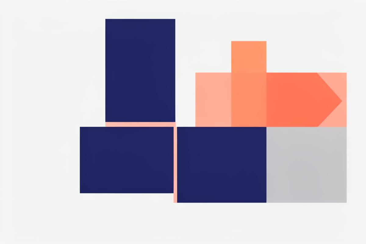 Abstract geometric illustration of software building blocks